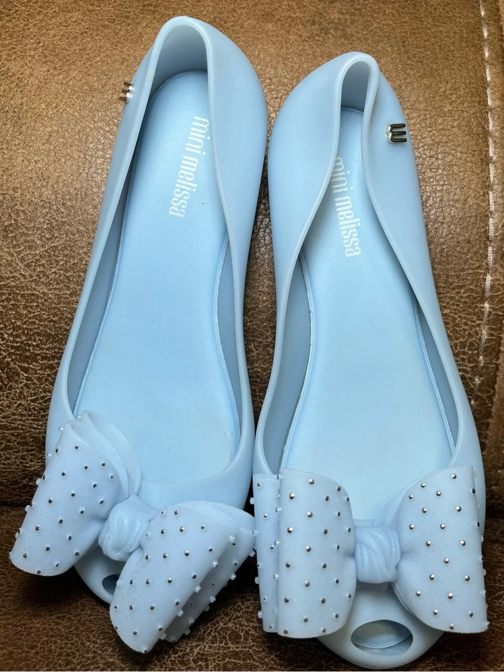 Mini Melissa Ultragirl Sweet XI BB Mary Jane Dress Shoes Blue/SilverDot Bow US 1